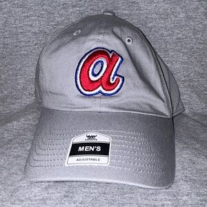 ⚾️🪓 Atlanta Braves Retro Gray MLB Baseball Relaxed Fit Adjustable Hat 🪓⚾️